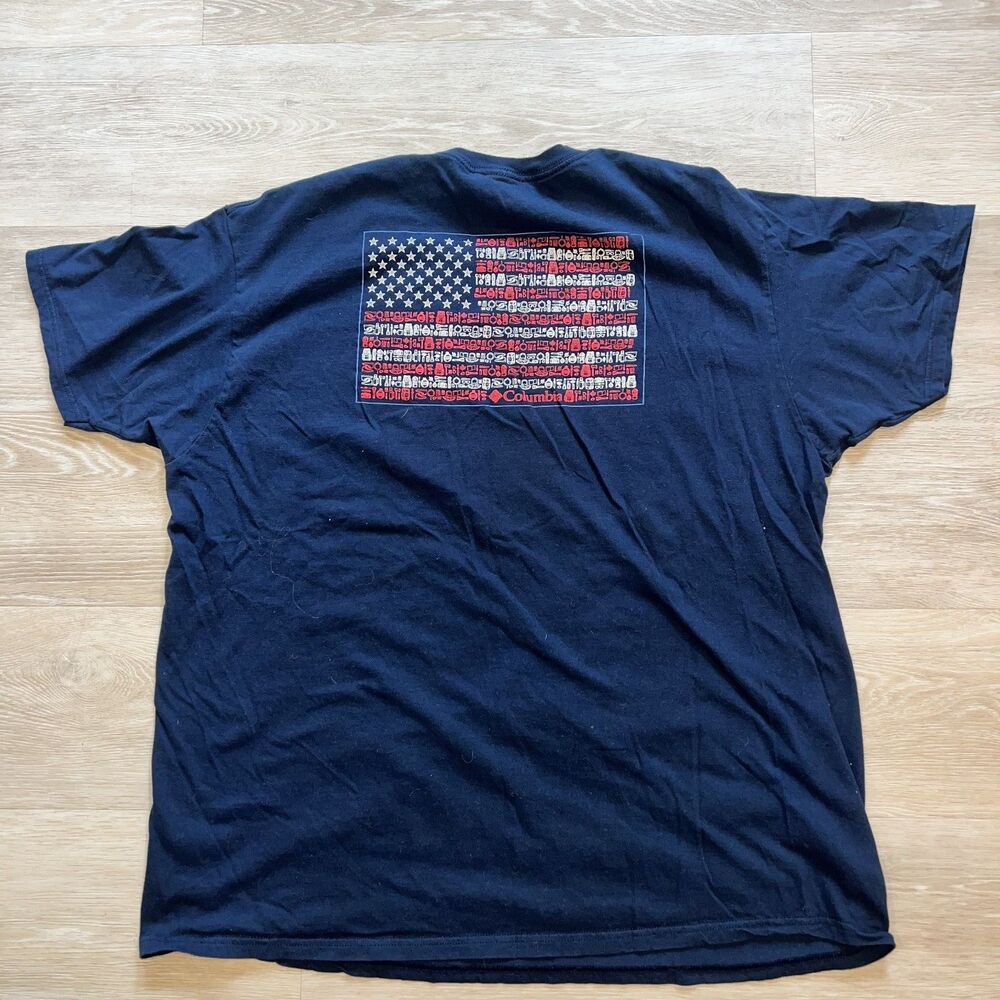 Columbia Sportswear USA Flag Outdoors Short Sleeve Cotton T-Shirt-Size XXL